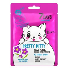 Chinese Sheet Face Mask Removes Signs of Fatigue 7DAYS Animal Mask Pretty Kitty 28g